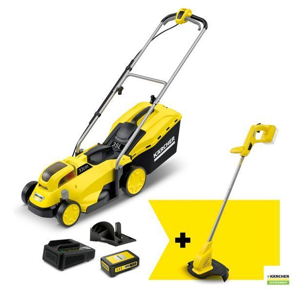 Акумуляторна газонокосарка LMO 18-33 Battery + LTR 18-25 Battery + Швидкозарядний комплект 18 В 9.612-112.0 фото