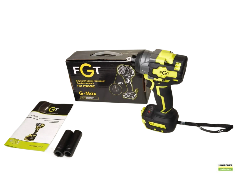 Акумуляторний гайковерт FGT FTW550C (без акумуляторів та зарядного пристрою) FTW550C фото